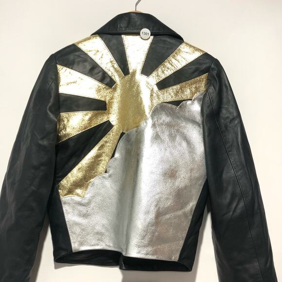 Free People x Pierre Rioufol Sun Shining Leather Jacket Moto Black Size L NWOT - Picture 15 of 16